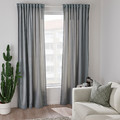 SANDSVINGEL Curtains, 1 pair, grey, 135x300 cm