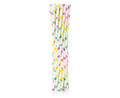 Paper Drinking Straws 12pcs, colourful dots