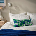 SANDMOTT Cushion, bright green/dark blue, 30x58 cm