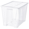 SAMLA Box with lid, transparent, 57x39x42 cm/65 l