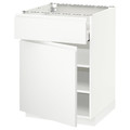 METOD / MAXIMERA Base cabinet with drawer/door, white/Voxtorp matt white, 60x60 cm