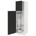 METOD High cabinet with cleaning interior, white/Nickebo matt anthracite, 60x60x200 cm