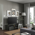 BESTÅ TV bench, dark grey/Lappviken dark grey, 180x42x39 cm