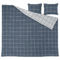 LINDDVÄRGMAL Duvet cover and 2 pillowcases, blue/check, 200x200/50x60 cm