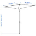 TVETÖ Parasol, tilting, grey-beige white, 180x145 cm