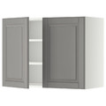 METOD Wall cabinet with shelves/2 doors, white/Bodbyn grey, 80x60 cm