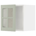 METOD Wall cabinet with glass door, white/Stensund light green, 40x40 cm