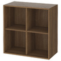 EKET Wall-mounted shelving unit w 4 comp, walnut effect, 70x35x70 cm