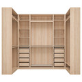 PAX Corner wardrobe, white stained oak effect, 113/276/113x236 cm