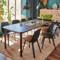 STRANDTORP / ODGER Table and 8 chairs, brown/anthracite, 150/205/260 cm