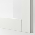 BESTÅ TV storage combination/glass doors, white/Hanviken white clear glass, 240x42x231 cm