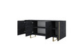 Four-Door Cabinet Verica 200cm, charcoal/gold legs