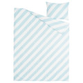 SLÖJSILJA Duvet cover and pillowcase, light blue/white/stripe, 150x200/50x60 cm