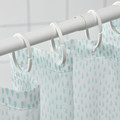 RÅNEÄLVEN Shower curtain, white/turquoise, 180x180 cm