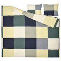 BRUNKRISSLA Duvet cover and 2 pillowcases, green/multicolour, 200x200/50x60 cm