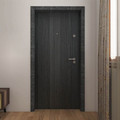 Flat Entrance Door Dominos 90, left, graphite