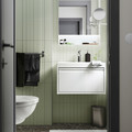 ÄNGSJÖN / BACKSJÖN Wash-stnd w drawer/wash-basin/tap, high-gloss white, 60x48x39 cm