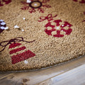 VINTERFINT Door mat, half-moon christmas motifs/natural, 50x90 cm