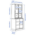 TONSTAD Storage comb w sliding glass doors, oak veneer/clear glass, 82x47x201 cm