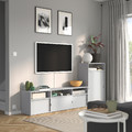 SPIKSMED TV storage combination, light grey, 215x32x96 cm