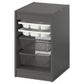 TROFAST Storage combination w boxes/trays, grey white/dark grey, 34x44x56 cm