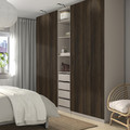 PAX / STORKLINTA Wardrobe combination, grey-beige/dark brown stained oak effect, 250x58x236 cm