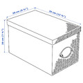 KVARNVIK Storage box with lid, beige, 25x35x20 cm