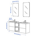 ENHET Bathroom, white/pale grey-green, 164x43x65 cm