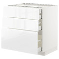 METOD/MAXIMERA Base cb 3 frnts/2 low/1 md/1 hi drw, white, Voxtorp high-gloss white, 80x60 cm