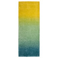 HOTELLRUM Rug, high pile, blue/green yellow, 80x200 cm