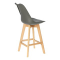 Bar Stool Norden Wood, low, PP, dark grey