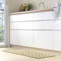 GÅNGSTIG Kitchen mat, flatwoven green/off-white, 45x120 cm