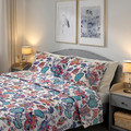 VITKNAVEL Duvet cover and 2 pillowcases, flower/multicoloured , 200x200/50x60 cm