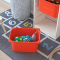 TROFAST Storage combination with boxes, white/orange, 46x30x145 cm