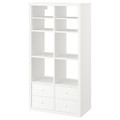 KALLAX Shelving unit, with 4 drawers/with 2 shelf inserts white, 147x77 cm