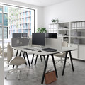 TROTTEN Desk, white/anthracite, 140x80 cm