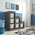 TROFAST Storage combination with boxes, grey/grey, 99x44x94 cm