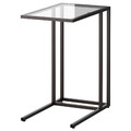 VITTSJÖ Laptop stand, black-brown, glass, 35x65 cm