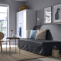 NYHAMN 3-seat sofa-bed, with foam mattress Naggen/dark grey