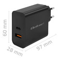Qoltec Super Quick PD Charger EU Plug 1xUSB C, 1xUSB, 90W