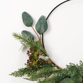 VINTERFINT Artificial half wreath, in/outdoor green, 45 cm