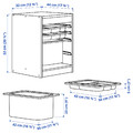 TROFAST Storage combination with box/trays, light white stained pine/white, 32x44x52 cm