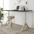 IDÅSEN Desk sit/stand, black/beige, 160x80 cm