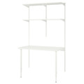 BOAXEL / LAGKAPTEN Shelving unit with table top, white, 125x62x201 cm