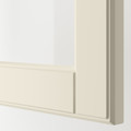 METOD Wall cabinet with 2 glass doors, white/Bodbyn off-white, 80x40 cm