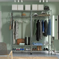 OMAR Shelving unit with clothes rail, galvanised, 186x50x201 cm