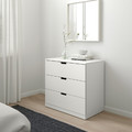 NORDLI Chest of 3 drawers, white, 80x76 cm