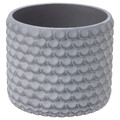 BÄCKDRÅG Plant pot, fish scale patterned/white grey, 9 cm