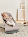 BABYBJÖRN Bouncer Bliss WOVEN, Sand Grey with Googly Eyes Pastels