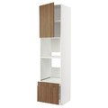 METOD / MAXIMERA Hi cab f ov/combi ov w dr/2 drwrs, white/Tistorp brown walnut effect, 60x60x240 cm